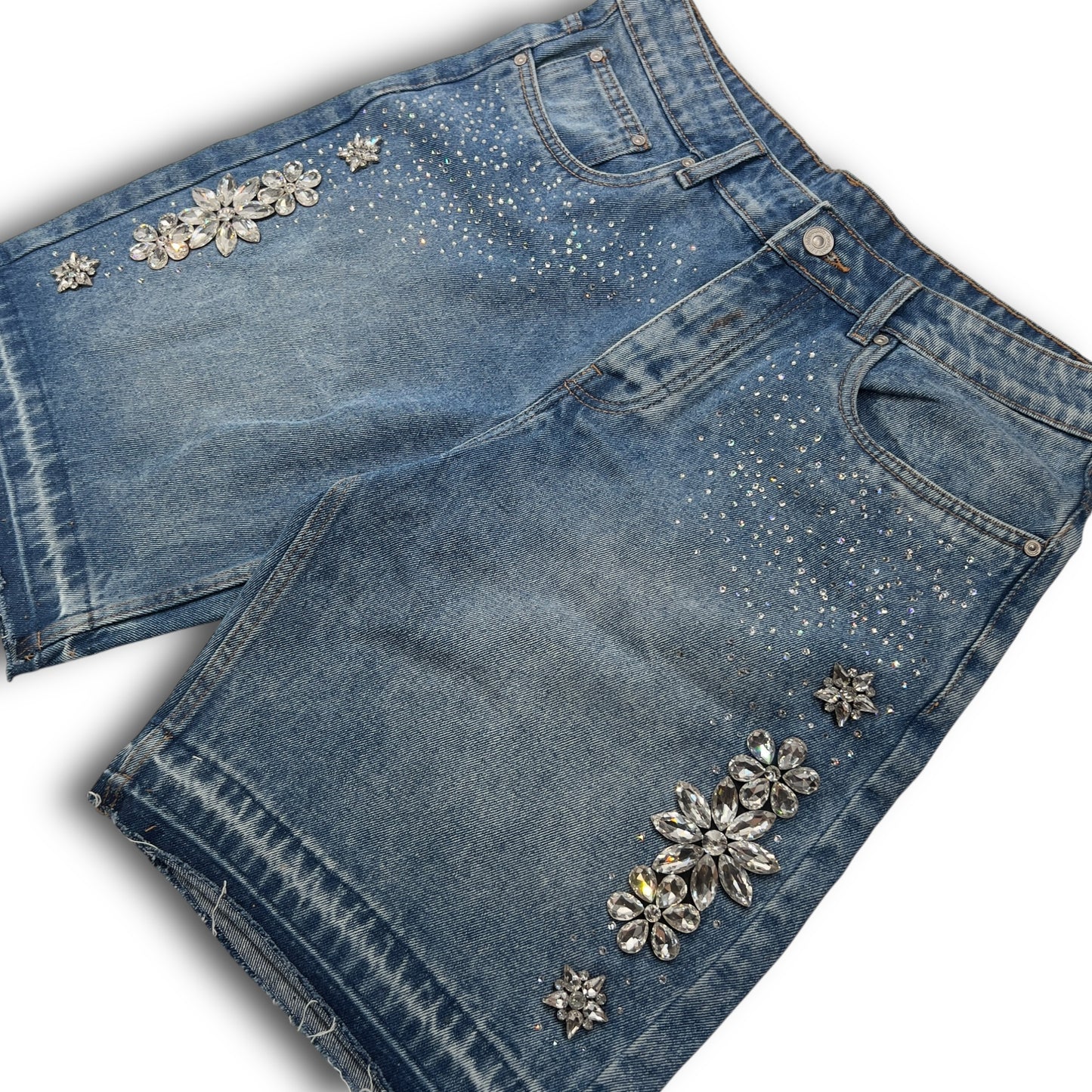 Rhinestone Denim Shorts
